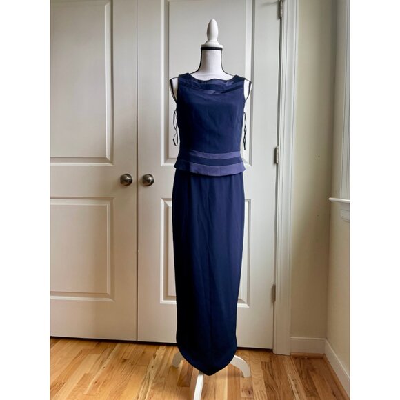 Jones New York Evening Navy Gown - Size 8P - Picture 1 of 8